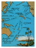 Hawaiian Islands Map  c1920s