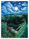 Full Moon over Seven Sacred Pools  Hana  Maui  Hawaii