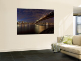 Manhattan Bridge and Brooklyn Bridge  New York City  USA