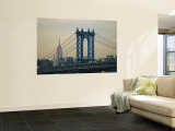 Empire State Building and Manhattan Bridge  Manhattan  New York City  USA