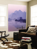 Li River and Limestone Mountains and River Yangshou  Guangxi Province  China