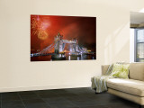 Tower Bridge and Fireworks  London  England