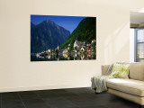 Village with Mountains and Lake  Hallstatt  Salzkammergut  Austria