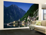 Village with Mountains and Lake  Hallstatt  Salzkammergut  Austria
