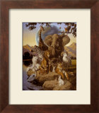 "African Animals" Pre-made-framed Framed Art Print