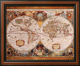 Antique Map  Geographica  c1630