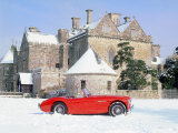 1956 Austin Healey 100M In Snow In Front Of Palace House  Beaulieu