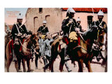 World War I  French Dragoons with Captured German Prisoners  Doual  France  1914