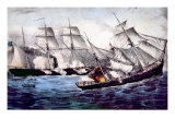 The Union Sloop of War Kearsarge Sinking the Confederate Ship Alabama  June 19  1864