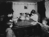Working Family  Picking Nuts in Dirty Basement  December  1911