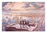 New York Harbor Viewed from the Brooklyn Bridge Tower