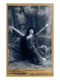 Sarah Bernhardt  French Actress  in Dramatic Pose  Kneeling with Arms Raised  1892