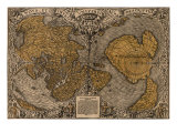 1531 World Map Showing Northern and Southern Hemispheres