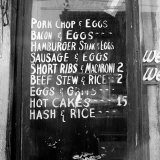 Soul Food; Menu in the Window of a Restaurant  Detroit  Michigan  1940