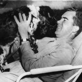 Senator and Vice Presidential Candidate Richard Nixon with His Dog  Checkers  1952