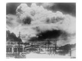 Japanese Photo of the Mushroom Cloud of the Atomic Bomb Blast in Nagasaki  Japan  Aug 9  1945