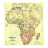 Africa Map 1922 with portions of Europe and Asia