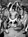 Sumo Wrestlers in Japan Ca 1950s