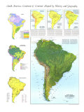 Physical Map Of South America Map 1972