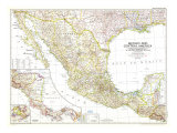 Mexico And Central America Map 1953
