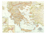 Greece And The Aegean Map 1958
