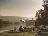 Autochrome of artists painting on the banks of the Dordogne River