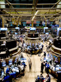 An high angle view of the New York Stock Exchange's trading floor