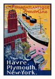 Transatlantique  French Line  Paris-Havre-New York