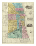 Guide Map of Chicago  c1869