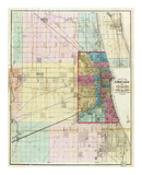 Map of Chicago and Environs  c1869