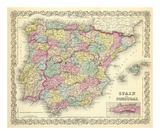 Spain and Portugal  c1856