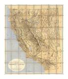Map of California and Nevada  c1874