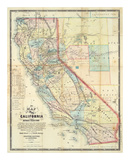 New Map of The State of California and Nevada Territory  c1863