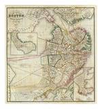 Plan of Boston Comprising a Part of Charlestown and Cambridge  c1846