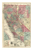 Map of the States of California and Nevada  c1877