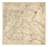 Civil War Map Showing Grant's Campaign and Marches through Central Virginia  c1865