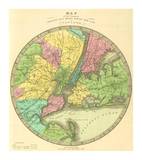 Map of the Country Twenty Five Miles Round the City of New York  c1848