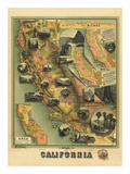 The Unique Map of California  c1885
