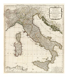New Map of Italy with the Islands of Sicily  Sardinia and Corsica  c1790