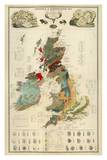Composite: Geological and Palaeontological Map of the British Islands  c1854