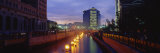 Buildings Lit Up at Dusk  Waterfire  Providence River  Providence  Providence County
