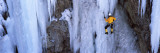 Rear View of a Person Ice Climbing  Colorado  USA