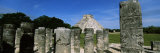 Ruins with Pyramid in the Background  Chichen Itza  Yucatan Peninsula  Mexico