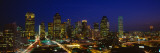 Buildings in a City Lit Up at Night  Dallas  Texas  USA