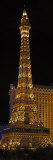 Replica of the Eiffel Tower Lit Up at Night  Paris Las Vegas  Las Vegas  Nevada  USA