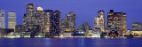 Skyscrapers Lit Up at Night  Boston  Massachusetts  New England  USA