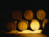 Barrels in a Cellar  Chateau Pavie  St Emilion  Bordeaux  France