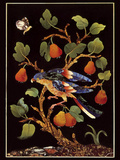 Panel with Parrot on Pear Tree