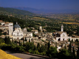 Assisi from the Rocca Maggiore  with the Cathedral of San Rufino and the Santa Chiara Church