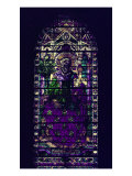 Stained-Glass Window with Figure of Saint Martyr Enthroned